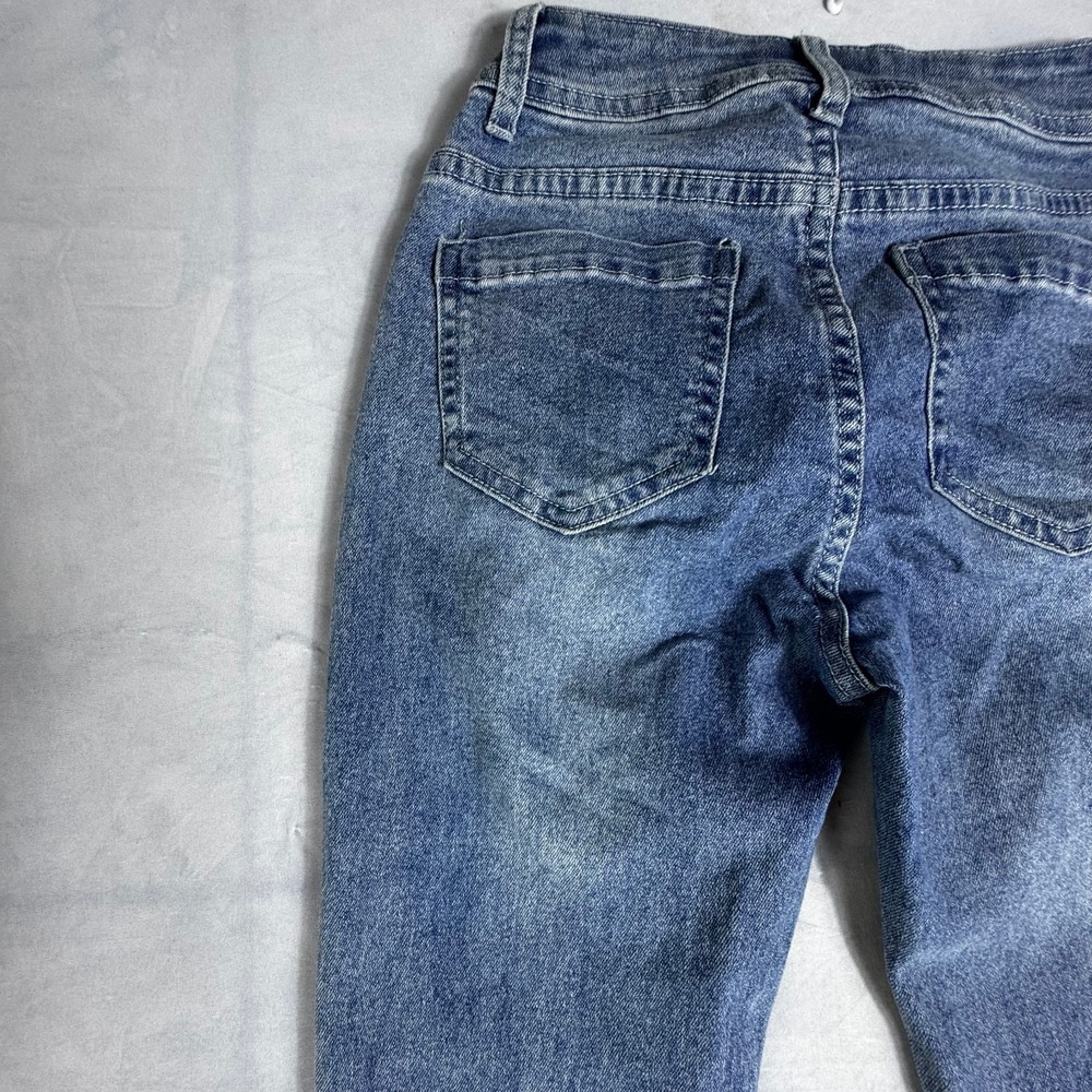 Crest Premium Womens Flared Bootcut Jeans Blue Denim Stretch Whisker 5-Pocket 1 - Picture 5 of 16